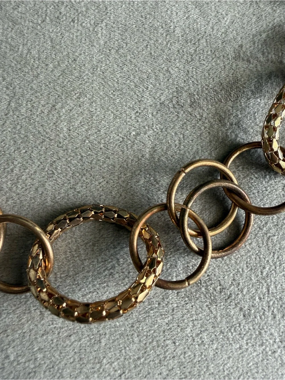 paparazzi Gold Textured & Smooth Multi-Ring Necklace with Matching Earrings